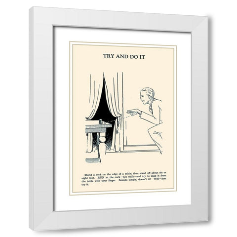 Try and Do It White Modern Wood Framed Art Print with Double Matting by Retromagic