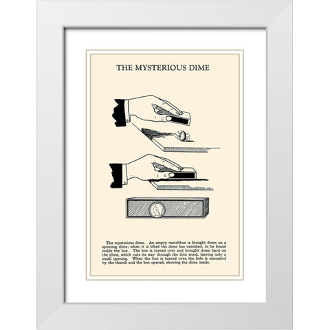 The Mysterious Dime White Modern Wood Framed Art Print with Double Matting by Retromagic