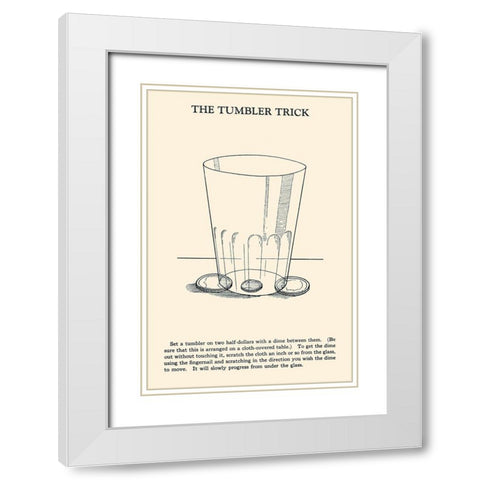 The Tumbler Trick White Modern Wood Framed Art Print with Double Matting by Retromagic