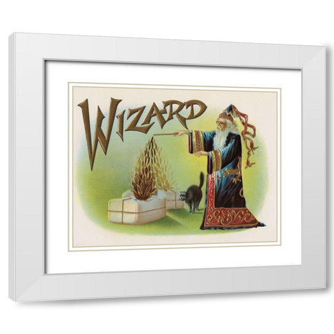 Wizard White Modern Wood Framed Art Print with Double Matting by Halloween