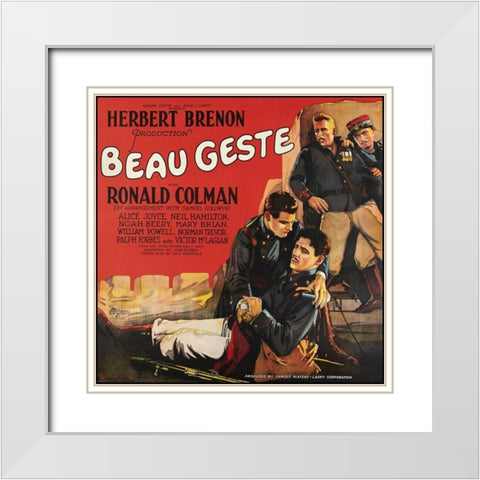 Movie Poster: Ronald Colman - Beau Geste White Modern Wood Framed Art Print with Double Matting by Unknown 20th Century American Illustrator