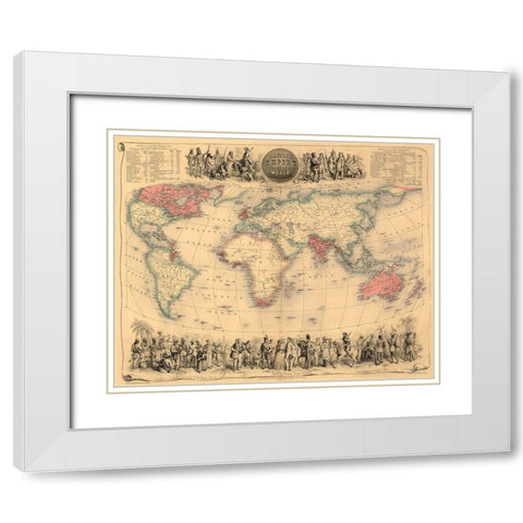 British Empire Throughout the World White Modern Wood Framed Art Print with Double Matting by Bartholemew, John
