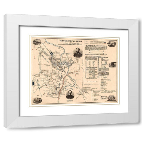 Stone River White Modern Wood Framed Art Print with Double Matting by Unknown