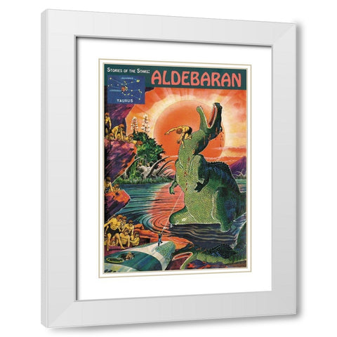 Retrosci-fi: Stories of the Stars...Aldebaran White Modern Wood Framed Art Print with Double Matting by Paul, Frank R.