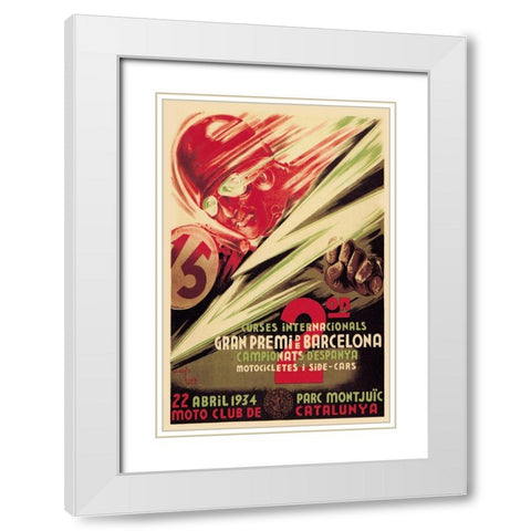 2nd International Barcelona Grand Prix White Modern Wood Framed Art Print with Double Matting by Unknown