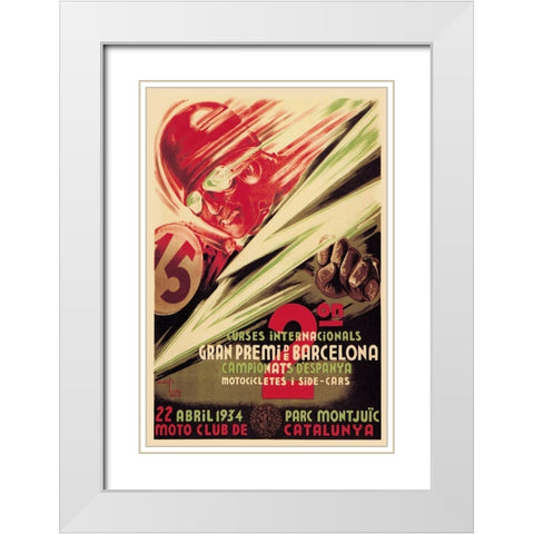 2nd International Barcelona Grand Prix White Modern Wood Framed Art Print with Double Matting by Unknown