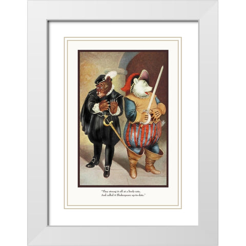Teddy Roosevelts Bears: Shakespeare White Modern Wood Framed Art Print with Double Matting by Culver, R.K.