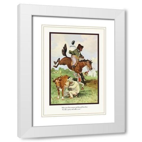 Teddy Roosevelts Bears: Teddy B and Teddy G on the Farm White Modern Wood Framed Art Print with Double Matting by Culver, R.K.