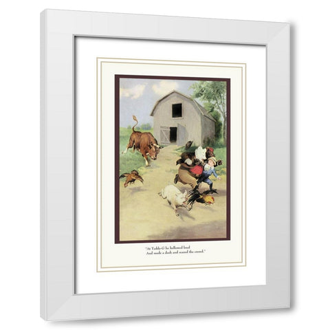 Teddy Roosevelts Bears: The Bull White Modern Wood Framed Art Print with Double Matting by Culver, R.K.