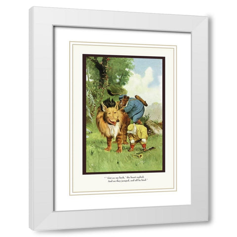 Teddy Roosevelts Bears: Get On My Back White Modern Wood Framed Art Print with Double Matting by Culver, R.K.