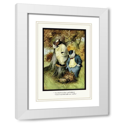 Teddy Roosevelts Bears: Teddy B and Teddy G Are Lost White Modern Wood Framed Art Print with Double Matting by Culver, R.K.