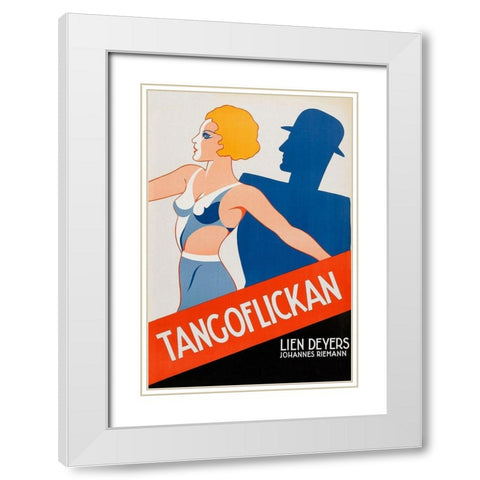 Vintage Film Posters: Tango Movies Tangoflickan White Modern Wood Framed Art Print with Double Matting by Unknown