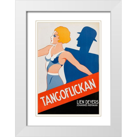 Vintage Film Posters: Tango Movies Tangoflickan White Modern Wood Framed Art Print with Double Matting by Unknown