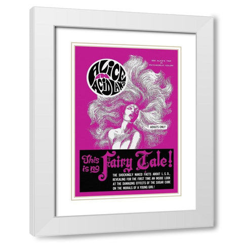 Vintage Vices: Alice in AcidLand White Modern Wood Framed Art Print with Double Matting by Vintage Vices