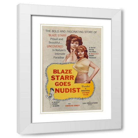Vintage Vices: Blaze Star Goes Nudist White Modern Wood Framed Art Print with Double Matting by Vintage Vices
