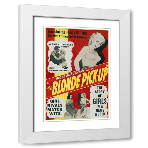 Vintage Vices: Blonde Pick-Up White Modern Wood Framed Art Print with Double Matting by Vintage Vices