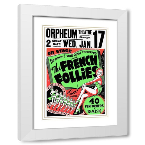 Vintage Vices: French Follies White Modern Wood Framed Art Print with Double Matting by Vintage Vices