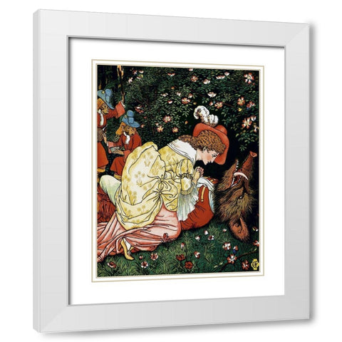 Beauty and the Beast - In the Woods White Modern Wood Framed Art Print with Double Matting by Crane, Walter
