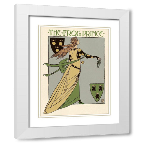 Frog Prince Title Page White Modern Wood Framed Art Print with Double Matting by Crane, Walter