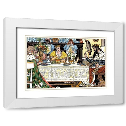 Frog Prince Title Page White Modern Wood Framed Art Print with Double Matting by Crane, Walter