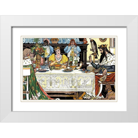 Frog Prince Title Page White Modern Wood Framed Art Print with Double Matting by Crane, Walter