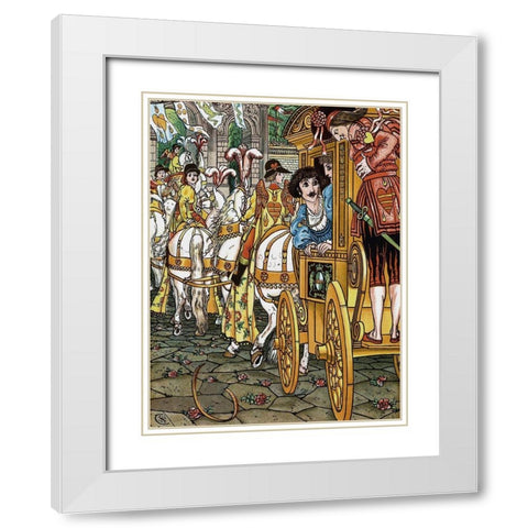 Frog Prince - Procession White Modern Wood Framed Art Print with Double Matting by Crane, Walter