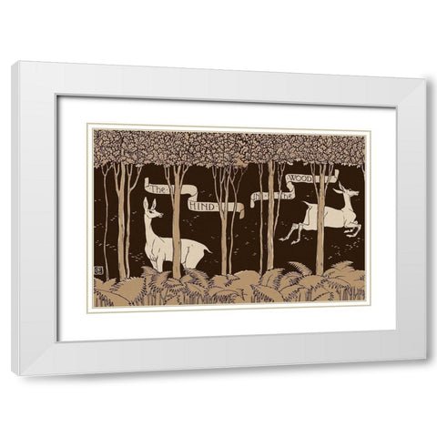 Hind in the Wood Title Page White Modern Wood Framed Art Print with Double Matting by Crane, Walter
