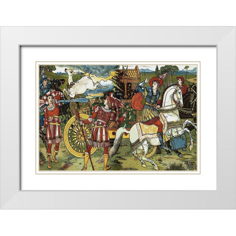 Hind in the Wood - Leap White Modern Wood Framed Art Print with Double Matting by Crane, Walter