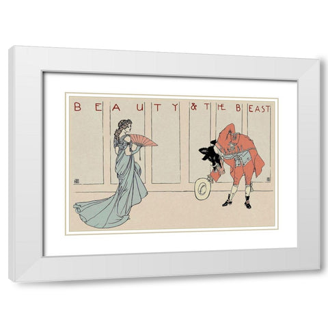 Beauty and the Beast - The Bow White Modern Wood Framed Art Print with Double Matting by Crane, Walter
