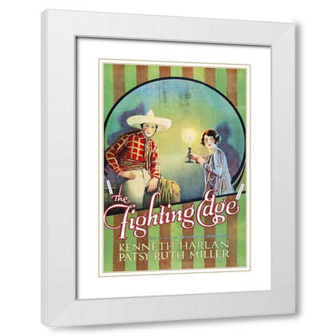 Vintage Westerns: Fighting Edge White Modern Wood Framed Art Print with Double Matting by Unknown