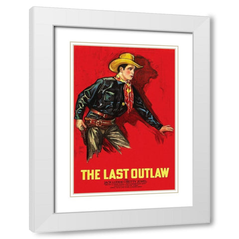 Vintage Westerns: Last Outlaw White Modern Wood Framed Art Print with Double Matting by Unknown