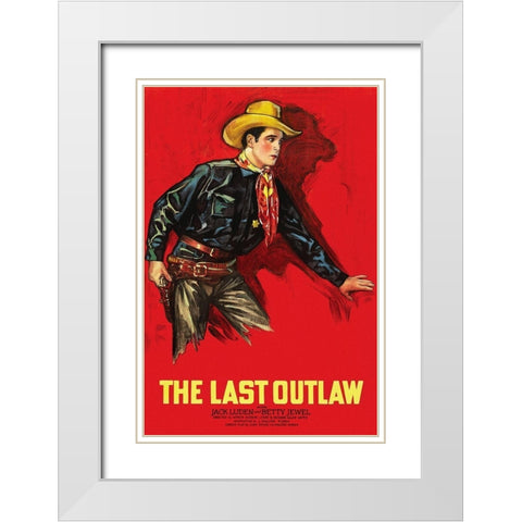 Vintage Westerns: Last Outlaw White Modern Wood Framed Art Print with Double Matting by Unknown