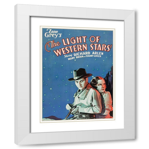 Vintage Westerns: Light of the Western Stars White Modern Wood Framed Art Print with Double Matting by Unknown