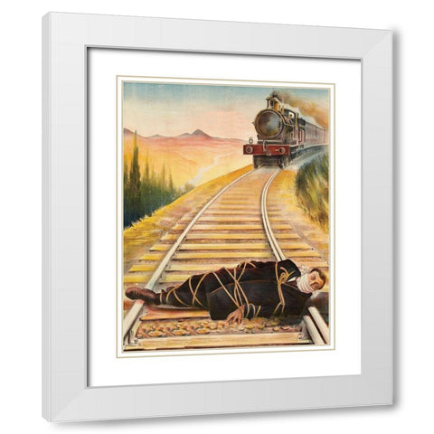 Vintage Westerns: Main de Fer White Modern Wood Framed Art Print with Double Matting by Unknown