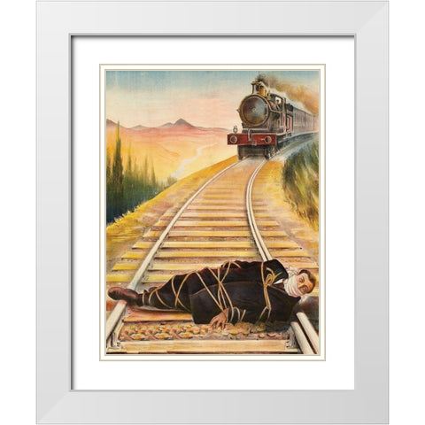 Vintage Westerns: Main de Fer White Modern Wood Framed Art Print with Double Matting by Unknown