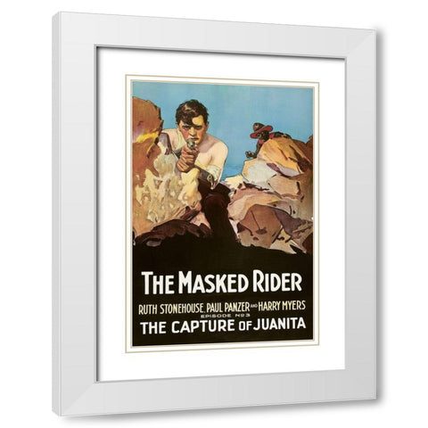 Vintage Westerns: Masked Rider - The Capture of Juanita White Modern Wood Framed Art Print with Double Matting by Unknown