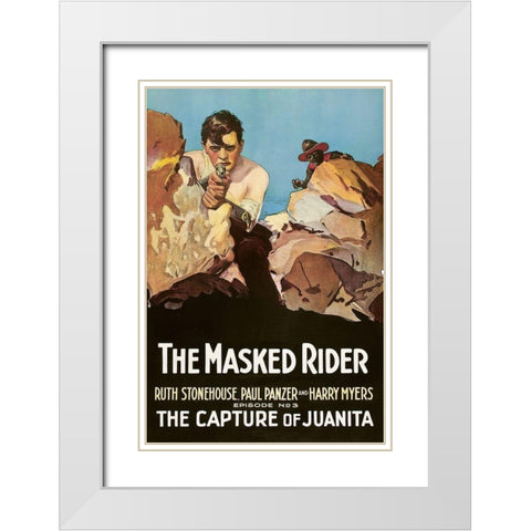 Vintage Westerns: Masked Rider - The Capture of Juanita White Modern Wood Framed Art Print with Double Matting by Unknown