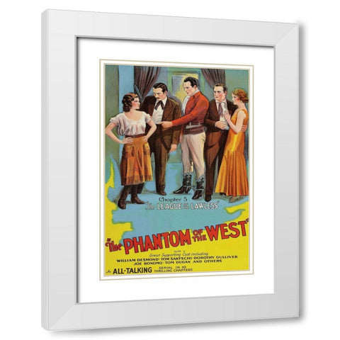 Vintage Westerns: Phantom of the West - League of the Lawless White Modern Wood Framed Art Print with Double Matting by Unknown