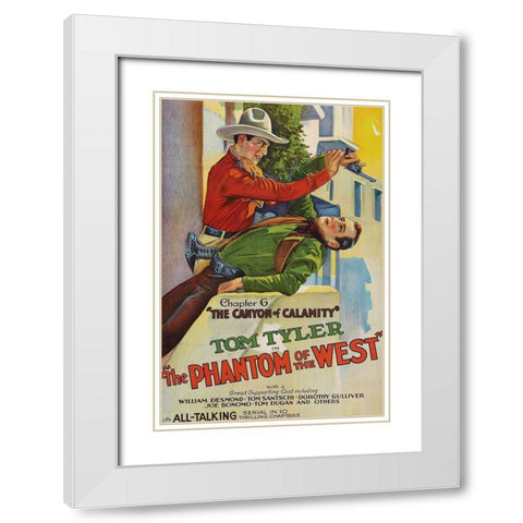 Vintage Westerns: Phantom of the West - Canyon of Calamity White Modern Wood Framed Art Print with Double Matting by Unknown