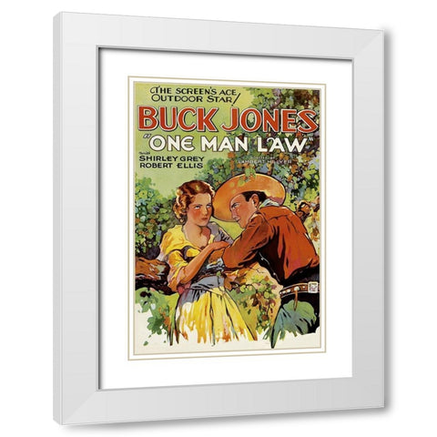 Vintage Westerns: Pioneer Scout White Modern Wood Framed Art Print with Double Matting by Unknown