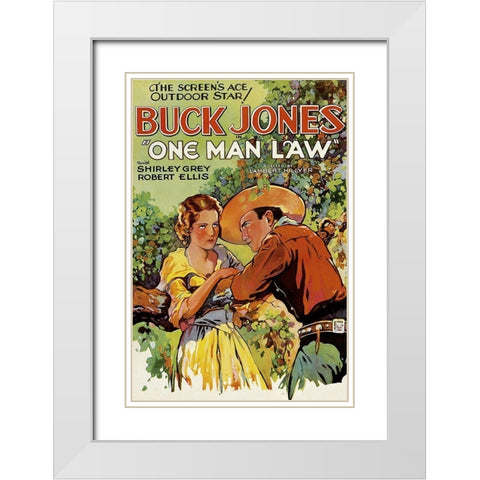 Vintage Westerns: Pioneer Scout White Modern Wood Framed Art Print with Double Matting by Unknown