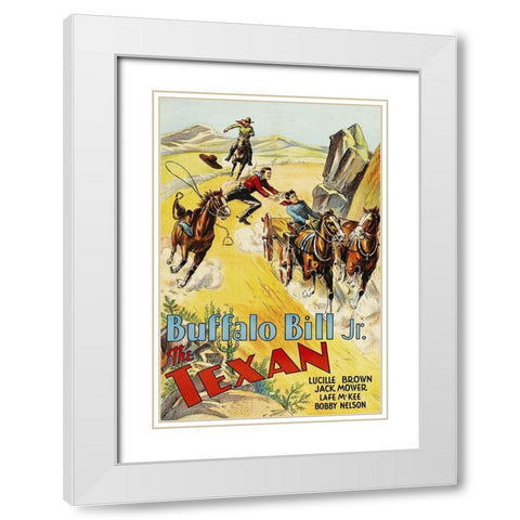 Vintage Westerns: Texan White Modern Wood Framed Art Print with Double Matting by Unknown