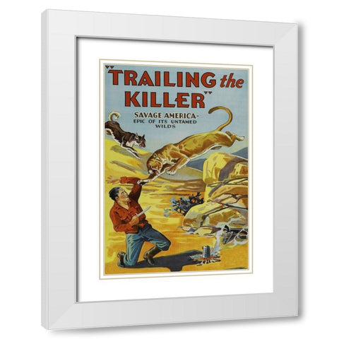 Vintage Westerns: Trailing the Killer White Modern Wood Framed Art Print with Double Matting by Unknown