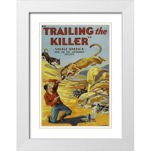 Vintage Westerns: Trailing the Killer White Modern Wood Framed Art Print with Double Matting by Unknown
