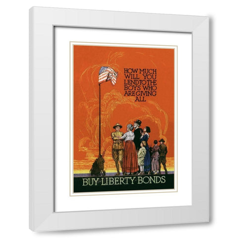 WWI: Buy Liberty Bonds White Modern Wood Framed Art Print with Double Matting by Unknown