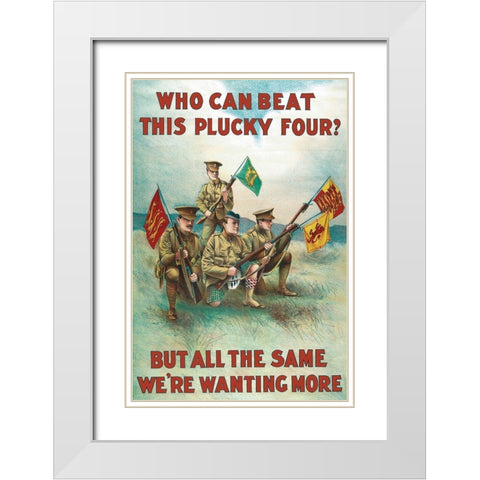 WWI: Plucky Four White Modern Wood Framed Art Print with Double Matting by Unknown