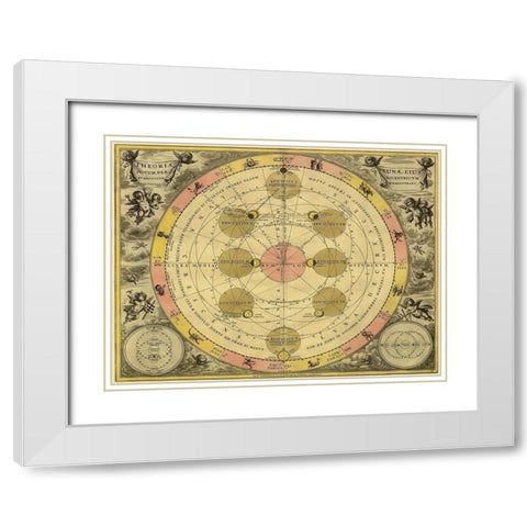 Maps of the Heavens: Theoria Luna White Modern Wood Framed Art Print with Double Matting by Cellarius, Andreas
