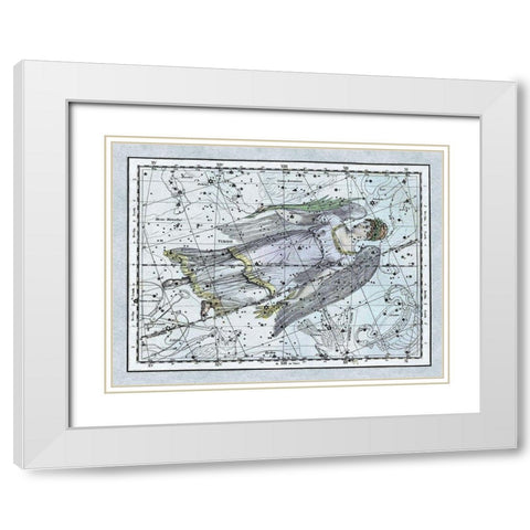 Maps of the Heavens: Virgo the Maiden White Modern Wood Framed Art Print with Double Matting by Jamieson, Alexander