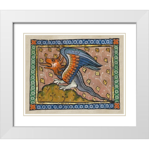 A Dragon (detail) White Modern Wood Framed Art Print with Double Matting by Franco-Flemish 13th Century
