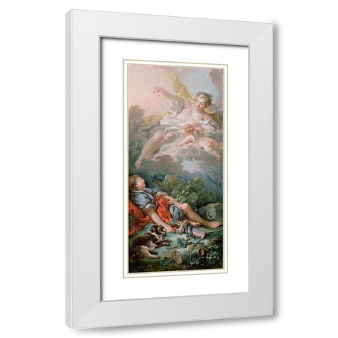 Aurora and Cephalus (detail) White Modern Wood Framed Art Print with Double Matting by Boucher, Francois